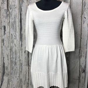 Sequin Hearts Crochet cream dress